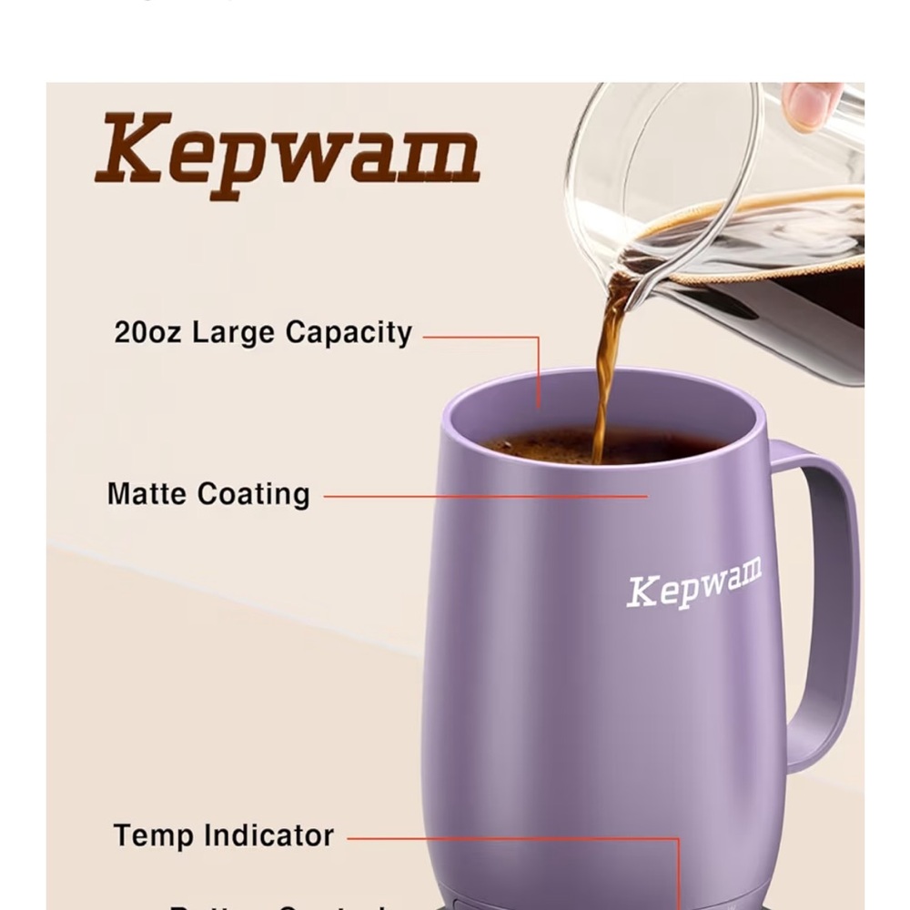 Kepwam Purple Coffee Smart Mug - Picture 3 of 5